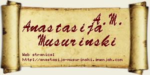 Anastasija Mušurinski vizit kartica